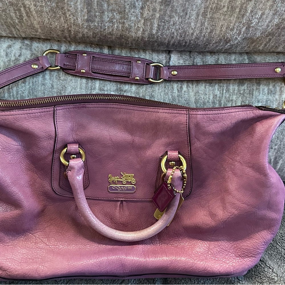 Coach purple satchel - gently used - Picture 3 of 8
